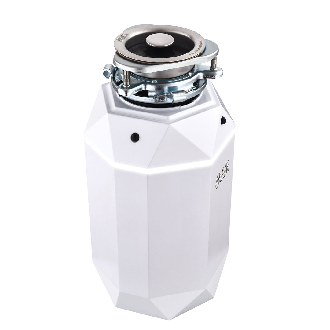 FORNO ACQUA BrightDIAMOND Moonstone 1HP Super Quiet Garbage Disposal Corded with Motion Sensor Cabinet Light &amp; Pre-Wired Air Switch