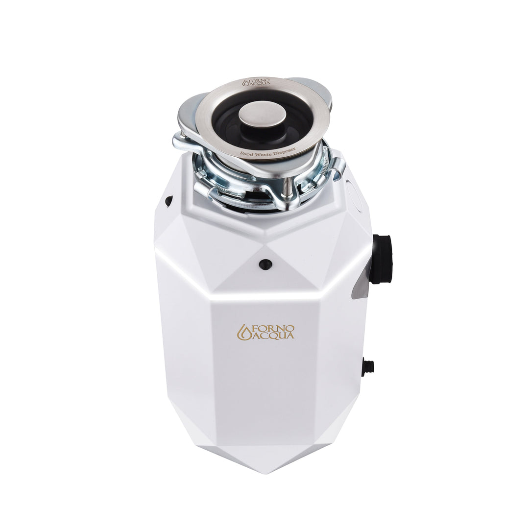 FORNO ACQUA BrightDIAMOND Moonstone 1HP Super Quiet Garbage Disposal Corded with Motion Sensor Cabinet Light &amp; Pre-Wired Air Switch