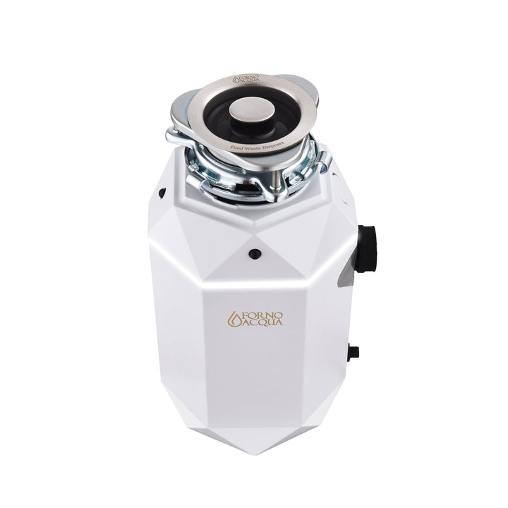 FORNO ACQUA BrightDIAMOND Moonstone 1HP Super Quiet Garbage Disposal Corded with Motion Sensor Cabinet Light &amp; Pre-Wired Air Switch