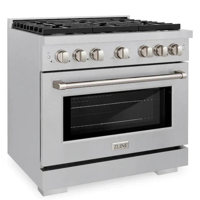 ZLINE Paramount 36" Gas Range with Convection Oven and 6 Burners in DuraSnow® Stainless Steel, SGRS-36