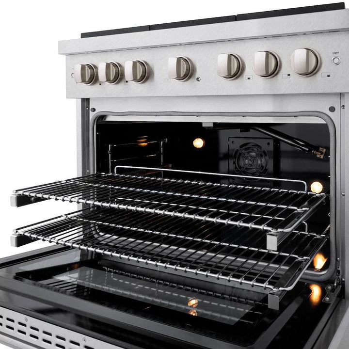 ZLINE Paramount 36" Gas Range with Convection Oven and 6 Burners in DuraSnow® Stainless Steel, SGRS-36