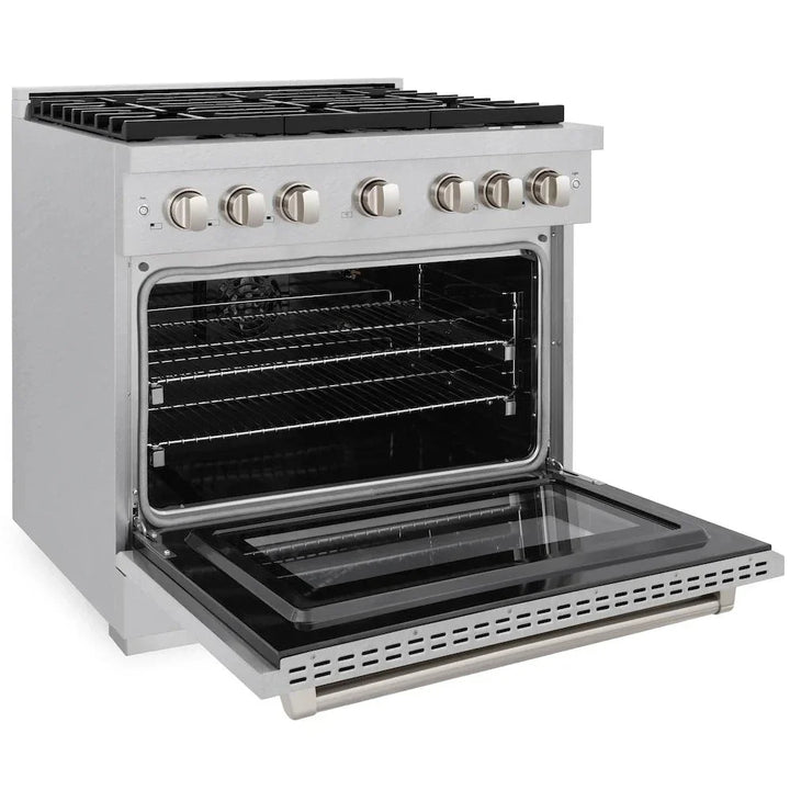 ZLINE Paramount 36" Gas Range with Convection Oven and 6 Burners in DuraSnow® Stainless Steel, SGRS-36