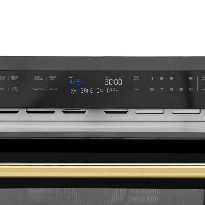 ZLINE 24" Built-in Convection Microwave Oven in Black Stainless Steel &amp; Gold Accents 1.6 cu ft.