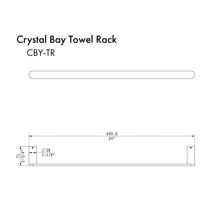 ZLINE Autograph Edition Crystal Bay Towel Rail in Polished Gold (CBY-TR-PG)