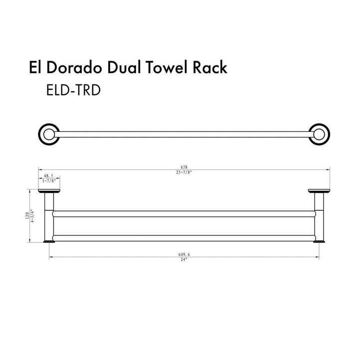 ZLINE Autograph Edition El Dorado Double Towel Rail in Polished Gold (ELD-TRD-PG)