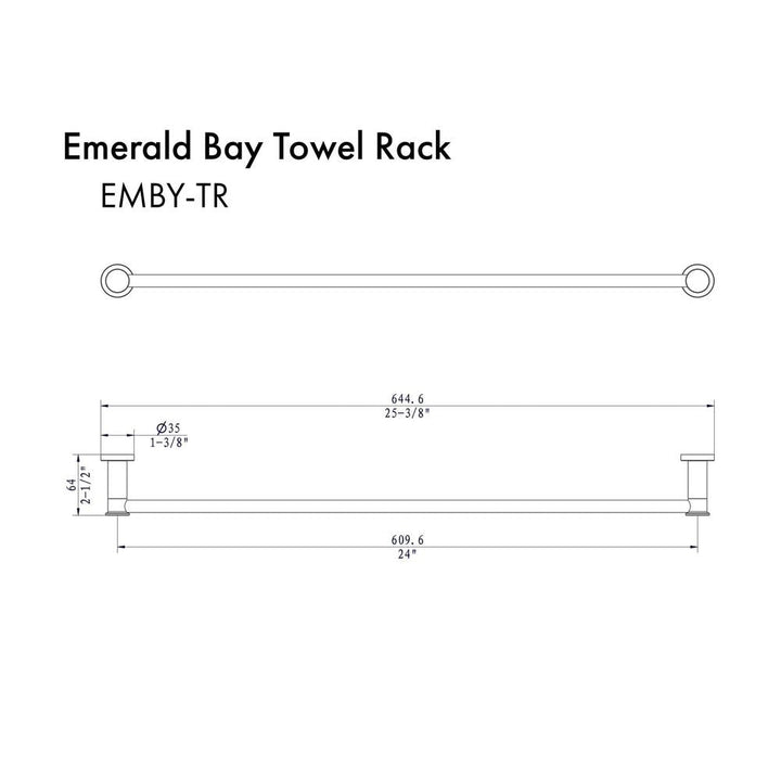ZLINE Autograph Edition Emerald Bay Towel Rail in Polished Gold (EMBY-TR-PG)