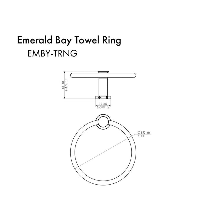 ZLINE Autograph Edition Emerald Bay Towel Ring in Polished Gold (EMBY-TRNG-PG)