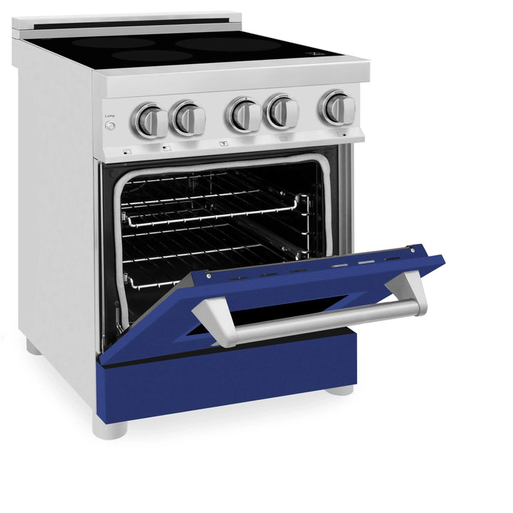 ZLINE 24 Inch 2.8 cu. ft. Induction Range with a 3 Element Stove and Electric Oven in Blue Matte, RAIND-BM-24