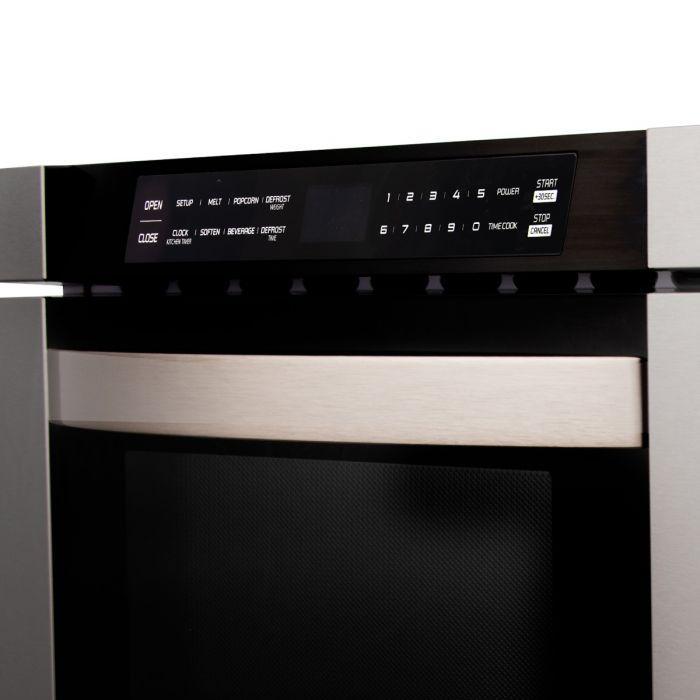 ZLINE Package - 30" Dual Fuel Range, Range Hood, Microwave, Dishwasher, Refrigerator with Water & Ice Dispenser