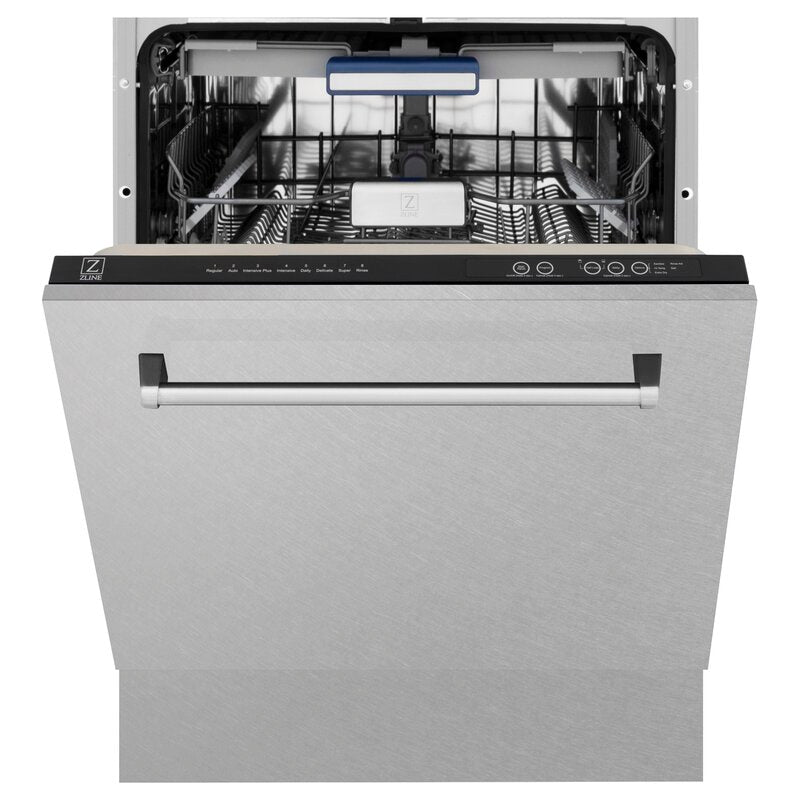 ZLINE 24 in. Top Control Tall Tub Dishwasher in DuraSnow® Stainless Steel and 3rd Rack, DWV-SN-24