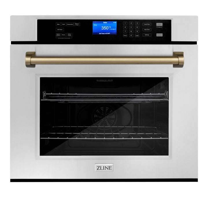 ZLINE Autograph Bronze Package - 48" Rangetop, 48" Range Hood, Dishwasher, Refrigerator, Microwave, Wall Oven