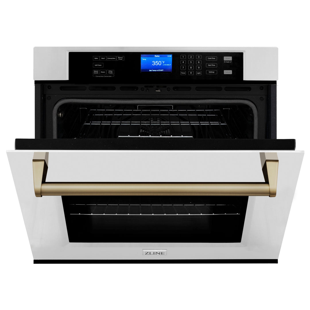 ZLINE Autograph Bronze Package - 48" Rangetop, 48" Range Hood, Dishwasher, Refrigerator, Microwave, Wall Oven