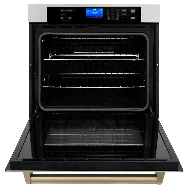 ZLINE Autograph Bronze Package - 48" Rangetop, 48" Range Hood, Dishwasher, Refrigerator, Microwave Oven, Wall Oven