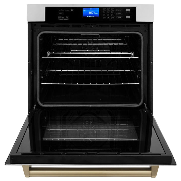 ZLINE Autograph Bronze Package - 48" Rangetop, 48" Range Hood, Dishwasher, Built-In Refrigerator, Microwave Oven, Wall Oven