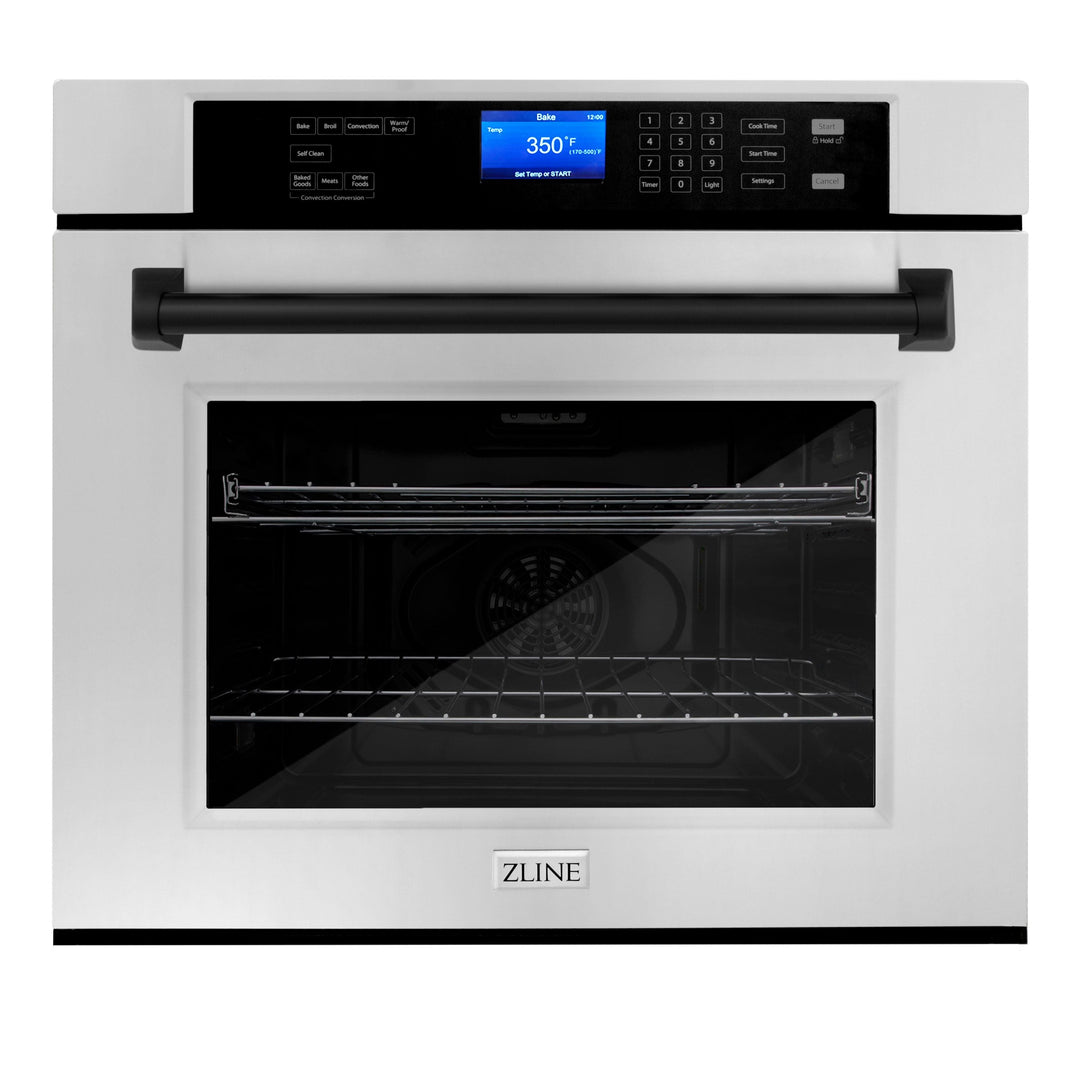 ZLINE Autograph Matte Black Package - 48" Rangetop, 48" Range Hood, Dishwasher, Refrigerator, Microwave Oven, Wall Oven