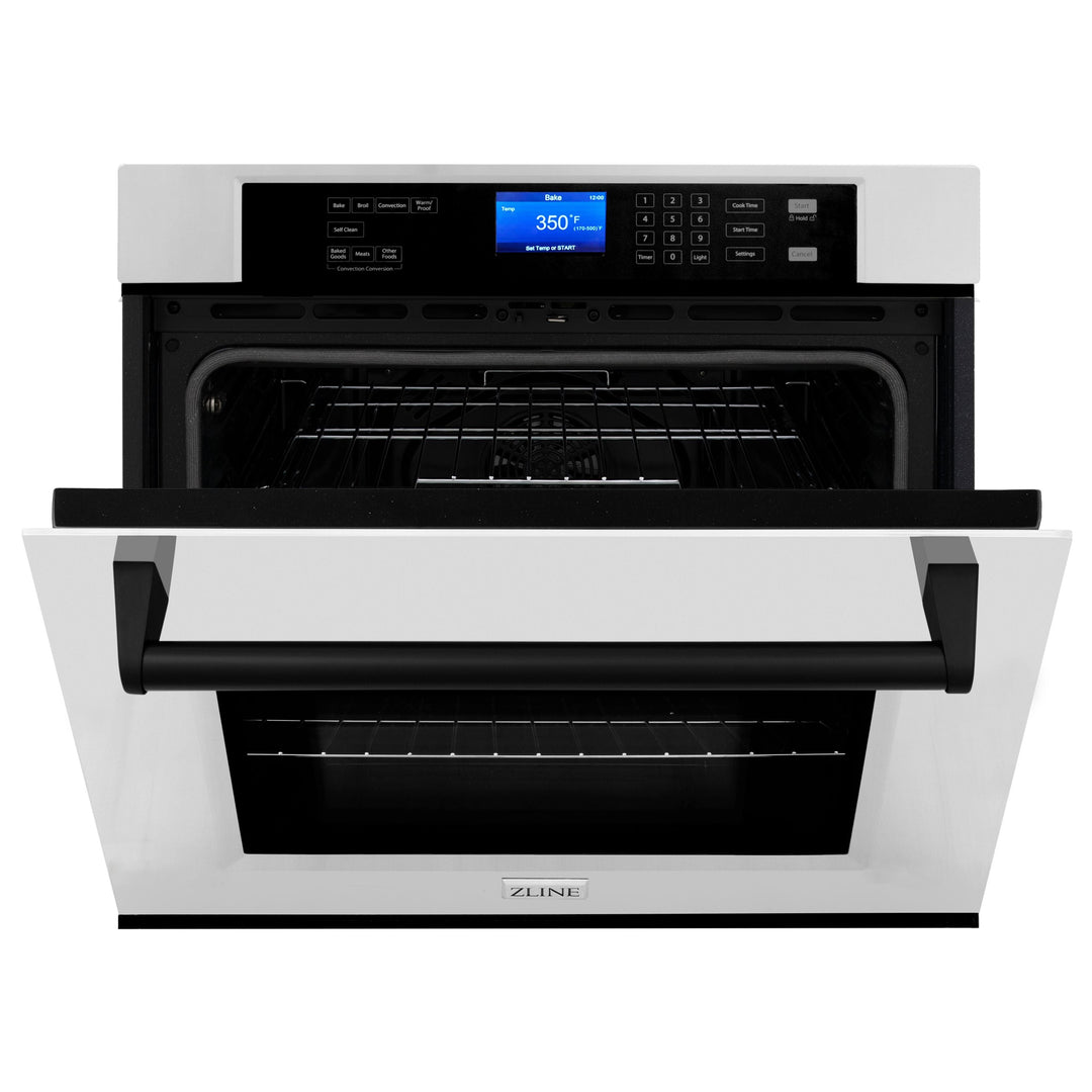 ZLINE Autograph Matte Black Package - 48" Rangetop, Range Hood, Dishwasher, Refrigerator, Microwave, Wall Oven