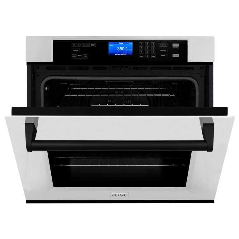 ZLINE Autograph Matte Black Package - 36" Rangetop, 36" Range Hood, Dishwasher, Refrigerator, Microwave Drawer, Wall Oven