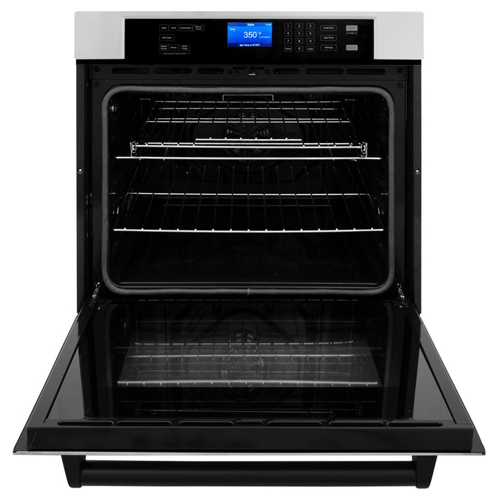 ZLINE Autograph Matte Black Package - 48" Rangetop, 48" Range Hood, Dishwasher, Refrigerator, Microwave Drawer, Wall Oven