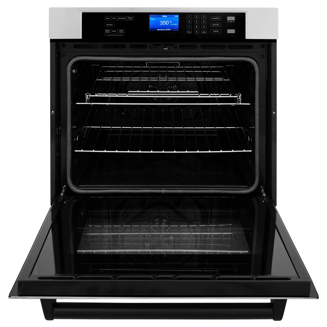 ZLINE Autograph Matte Black Package - 36" Rangetop, 36" Range Hood, Dishwasher, Built-In Refrigerator, Microwave Drawer, Wall Oven