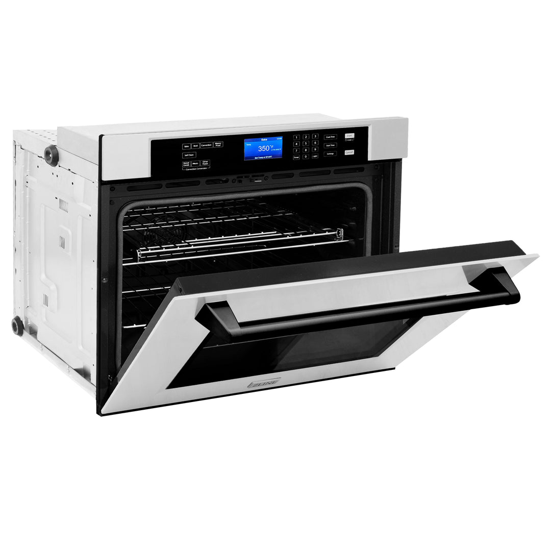 ZLINE Autograph Matte Black Package - 36" Rangetop, 36" Range Hood, Dishwasher, Built-In Refrigerator, Microwave Oven, Wall Oven