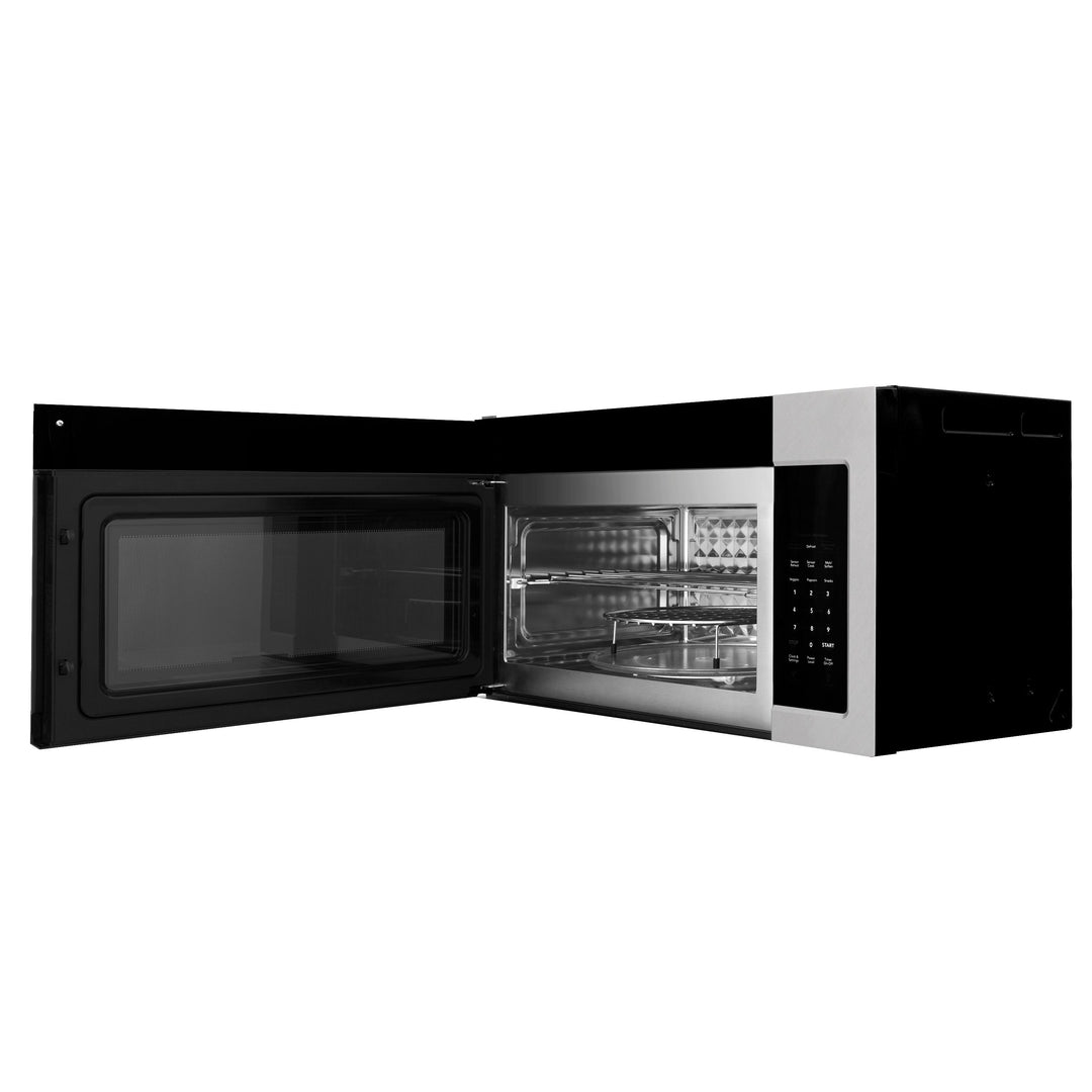 ZLINE 30 In. Over the Range Convection Microwave Oven in DuraSnow Stainless Steel with Traditional Handle and Sensor Cooking, MWO-OTR-H-30-SS