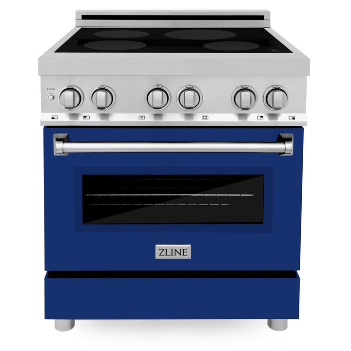 ZLINE 30 In 4.0 cu. ft. Induction Range with a 4 Element Stove and Electric Oven in Blue Gloss, RAIND-BG-30