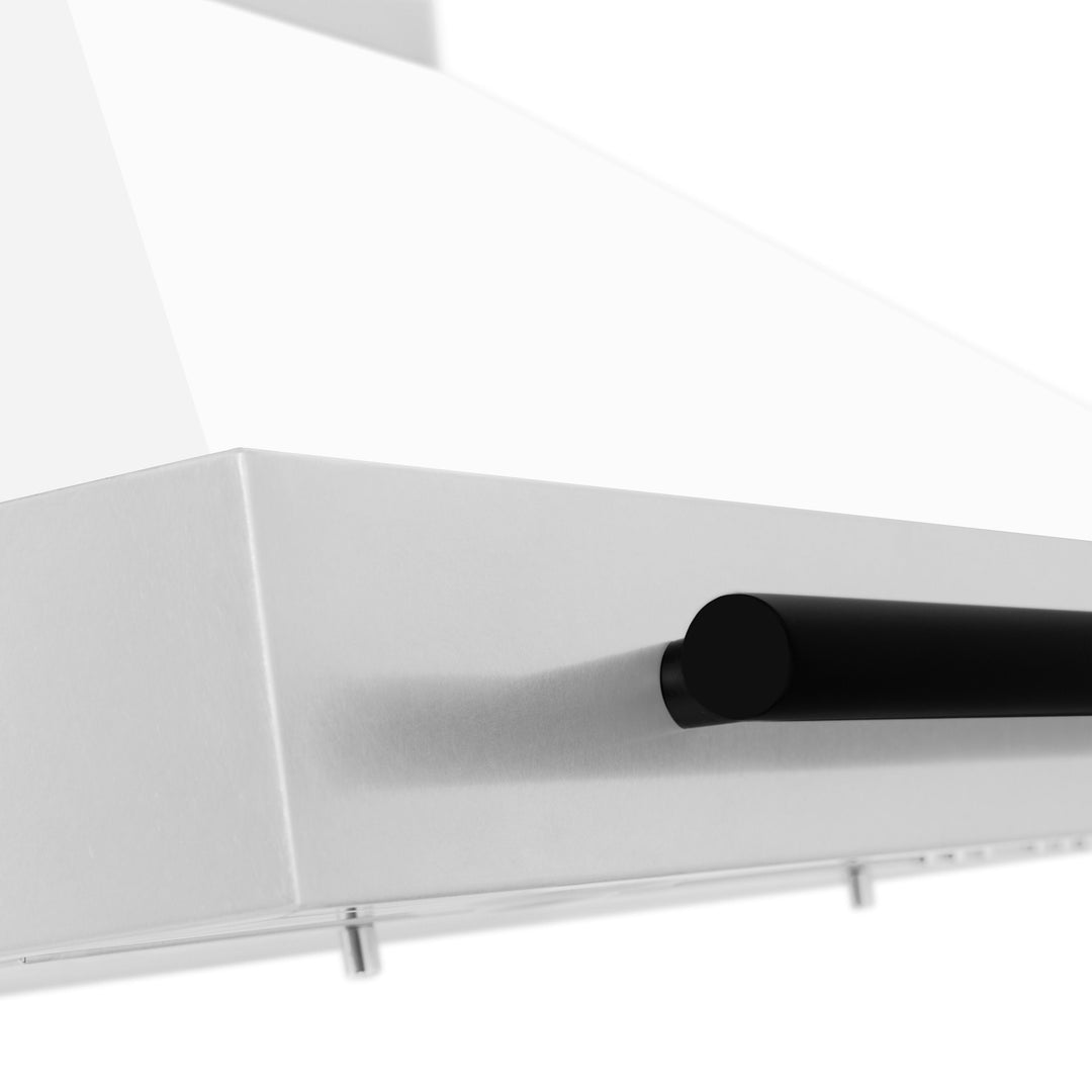 ZLINE 30 In Autograph Edition Stainless Steel Range Hood with White Matte Shell and Matte Black Accents, KB4STZ-WM30-MB