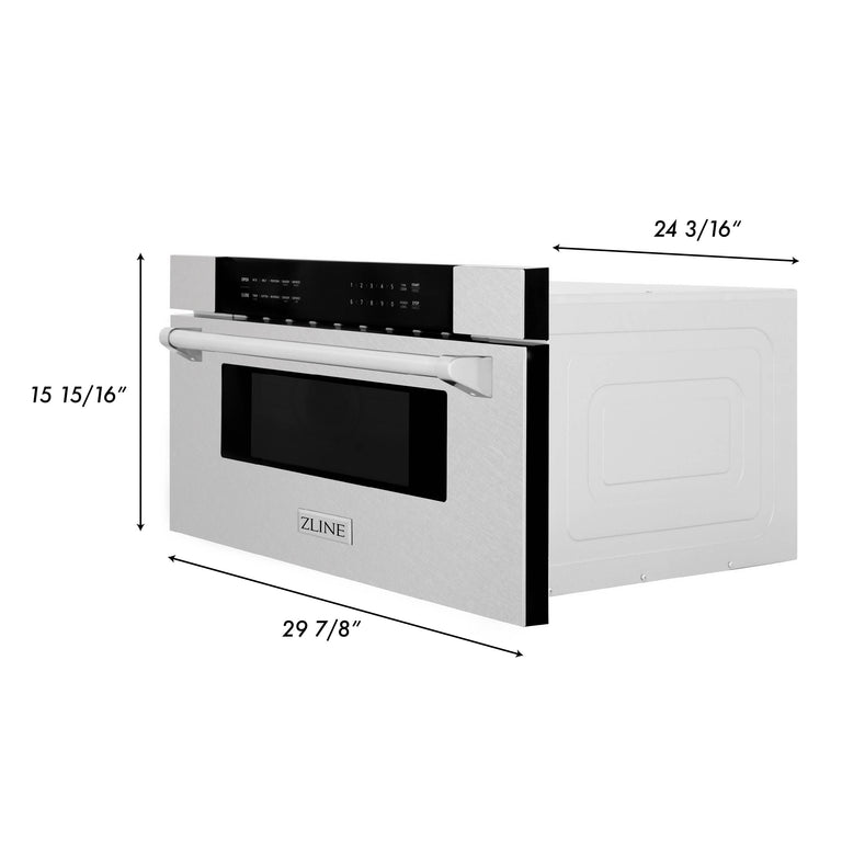 ZLINE 30" Stainless DuraSnow 1.2 cu. ft. Built In Microwave Drawer