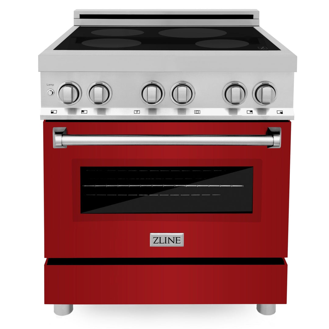 ZLINE 30 Inch 4.0 cu. ft. Induction Range with a 4 Element Stove and Electric Oven in Red Gloss, RAIND-RG-30