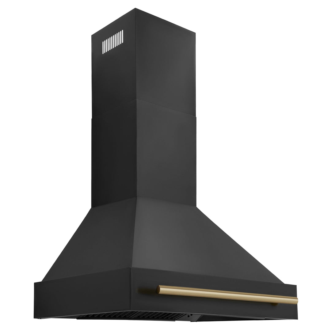 ZLINE Autograph Package - 30" Gas Range, Range Hood, Refrigerator with Water & Ice Dispenser, Dishwasher