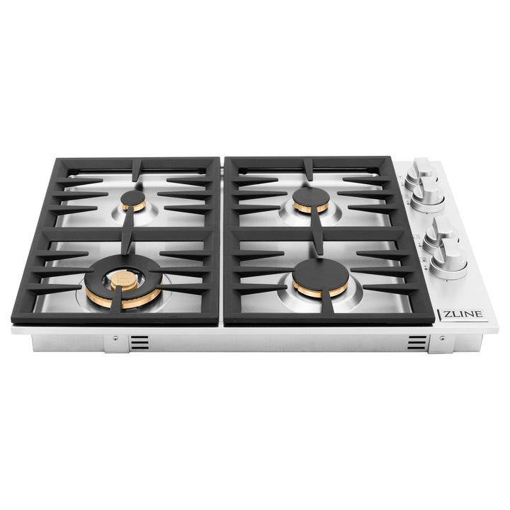 ZLINE 30" Gas Cooktop with 4 Gas Brass Burners, RC-BR-30