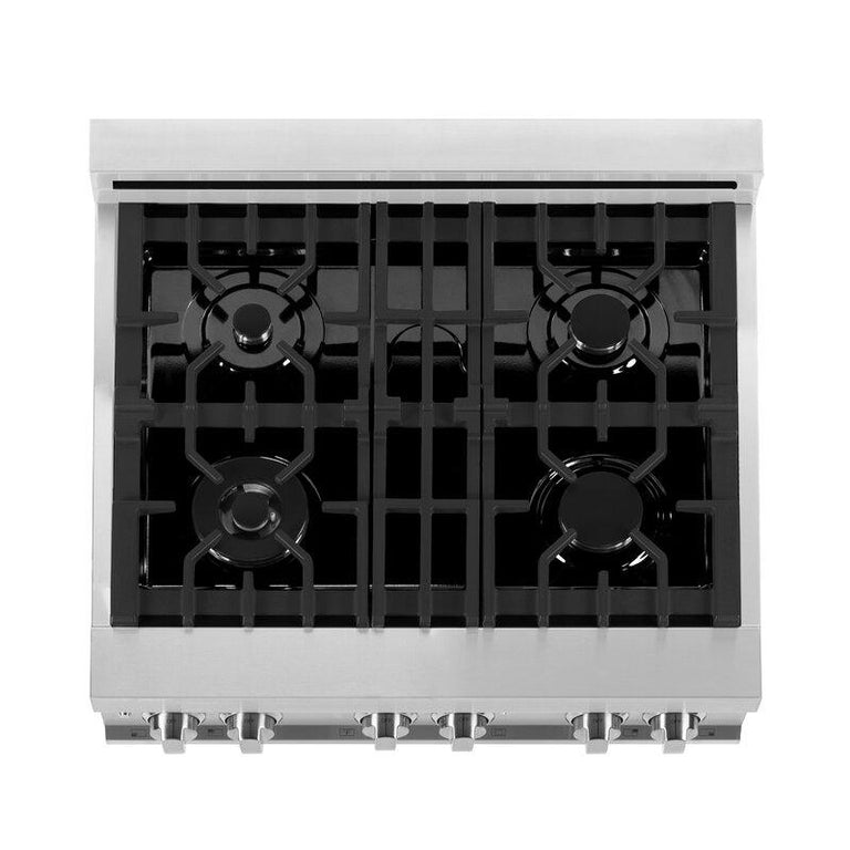 ZLINE 30" Kitchen Package Gas Range &amp;Convertible Vent Range Hood