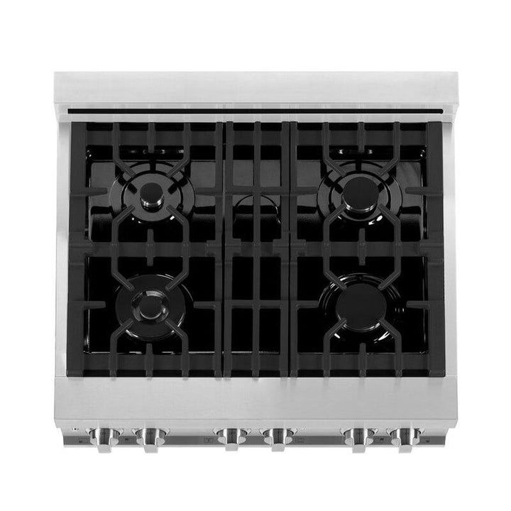 ZLINE 30" Kitchen Package Gas Range &amp;Convertible Vent Range Hood