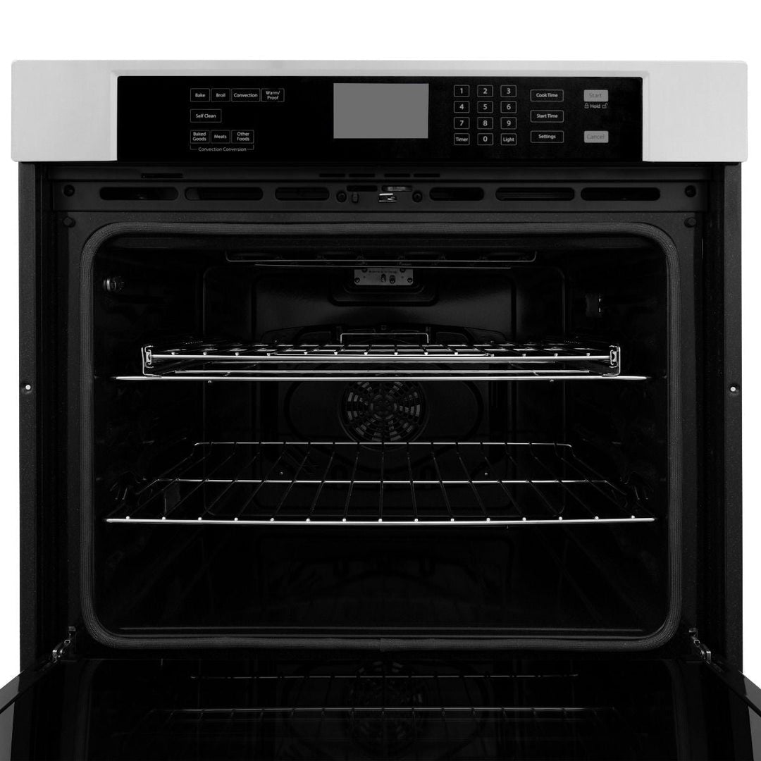 ZLINE 4-Piece Appliance Package - 48 In. Rangetop, Wall Oven, Refrigerator, and Microwave Oven in Stainless Steel, 4KPR-RT48-MWAWS