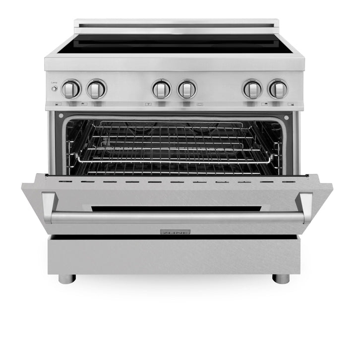 ZLINE 36 Inch 4.6 cu. ft. Induction Range with a 4 Element Stove and Electric Oven in DuraSnow® Stainless Steel, RAIND-SN-36