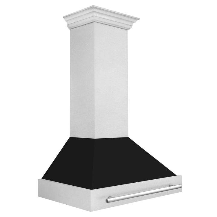 ZLINE 36 Inch DuraSnow® Stainless Steel Range Hood with Black Matte Shell, 8654SNX-BLM-36