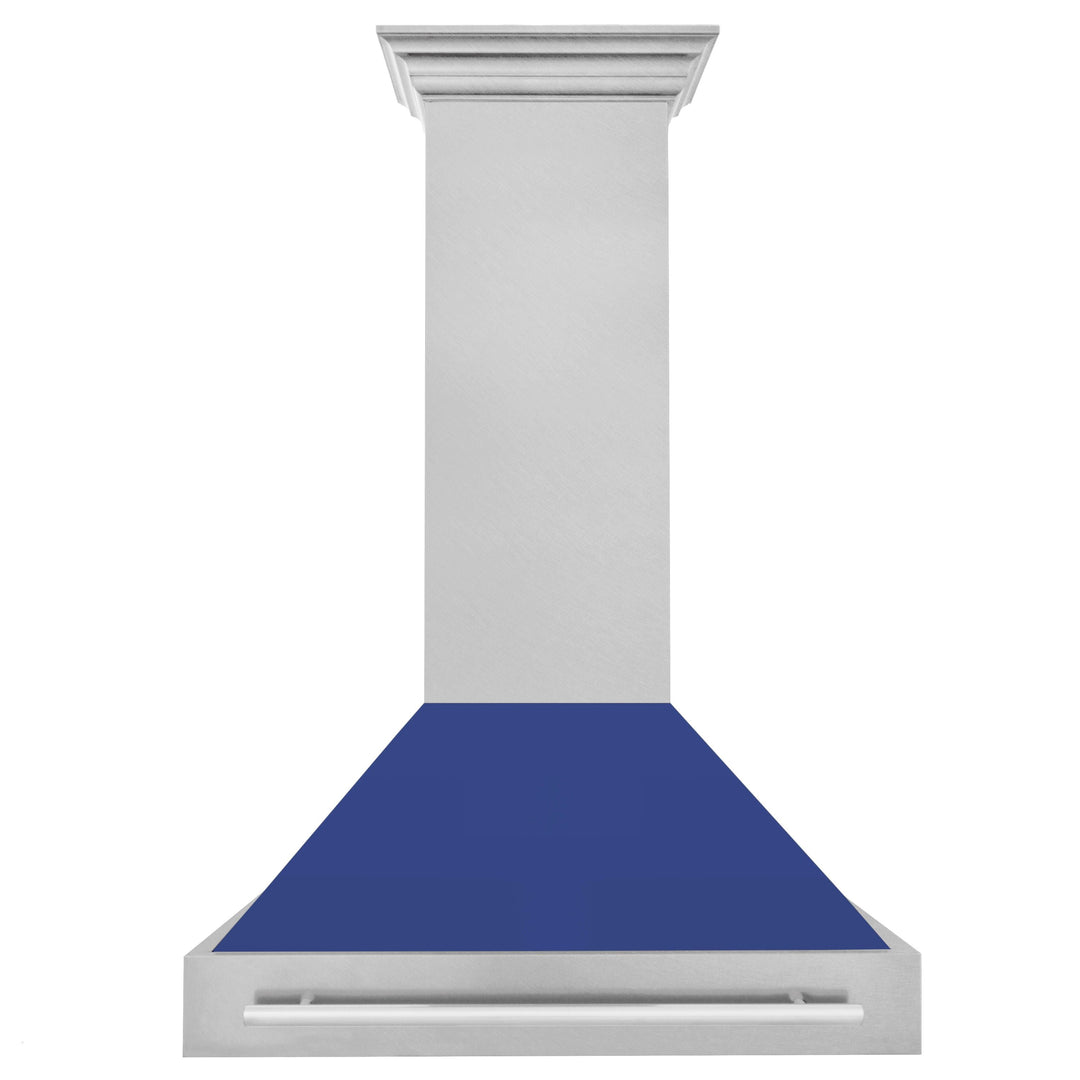 ZLINE 36 Inch DuraSnow® Stainless Steel Range Hood with Blue Matte Shell, 8654SNX-BM-36