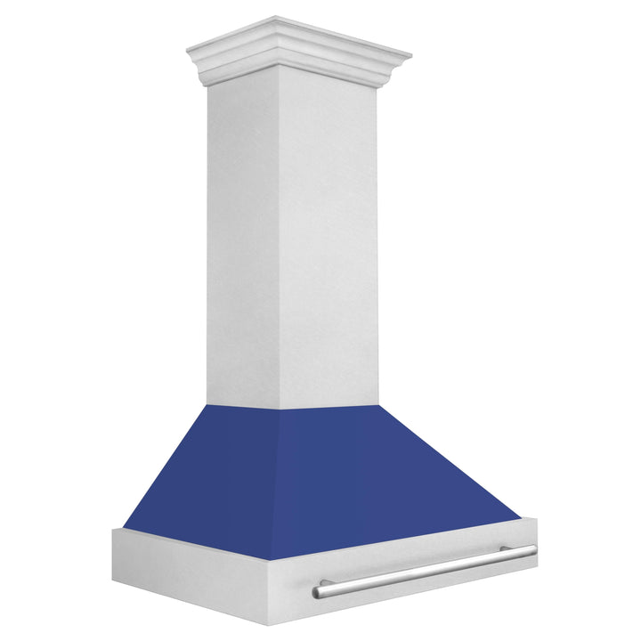 ZLINE 36 Inch DuraSnow® Stainless Steel Range Hood with Blue Matte Shell, 8654SNX-BM-36