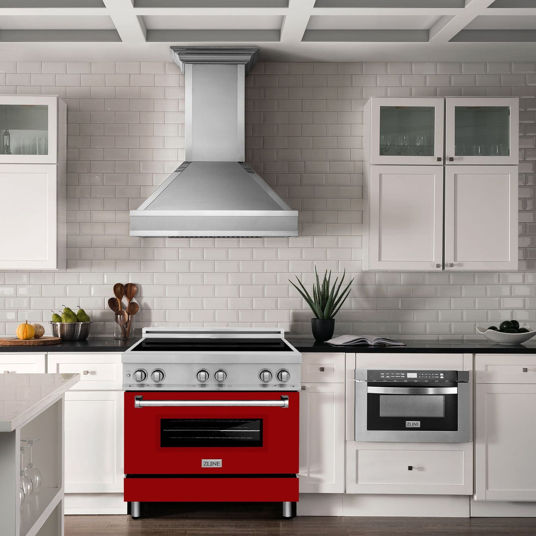 ZLINE 36 Inch 4.6 cu. ft. Induction Range with a 4 Element Stove and Electric Oven in Red Gloss, RAIND-RG-36