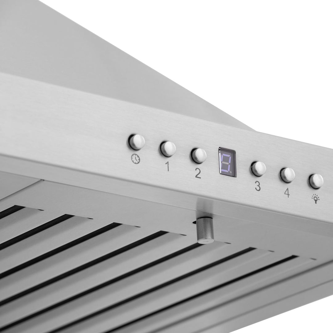 ZLINE 36 in. Convertible Vent Wall Mount Range Hood in Stainless Steel with Crown Molding, KBCRN-36