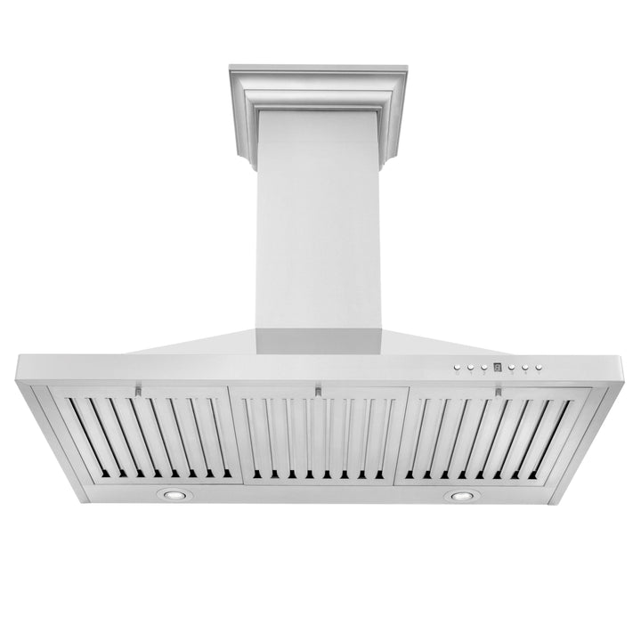 ZLINE 36 in. Convertible Vent Wall Mount Range Hood in Stainless Steel with Crown Molding, KBCRN-36