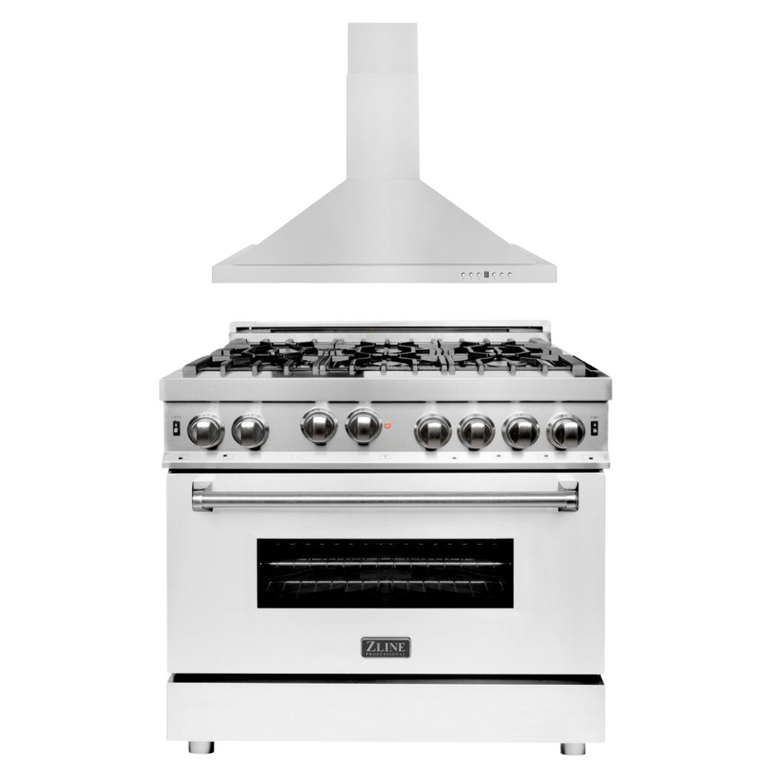 ZLINE 36" 2 Piece Autograph Edition Stainless Steel Range &amp; Range Hood