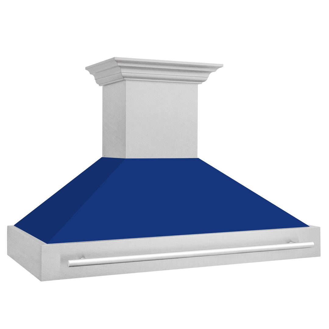 ZLINE 48 In. DuraSnow® Stainless Steel Range Hood with Blue Gloss Shell, 8654SNX-BG-48