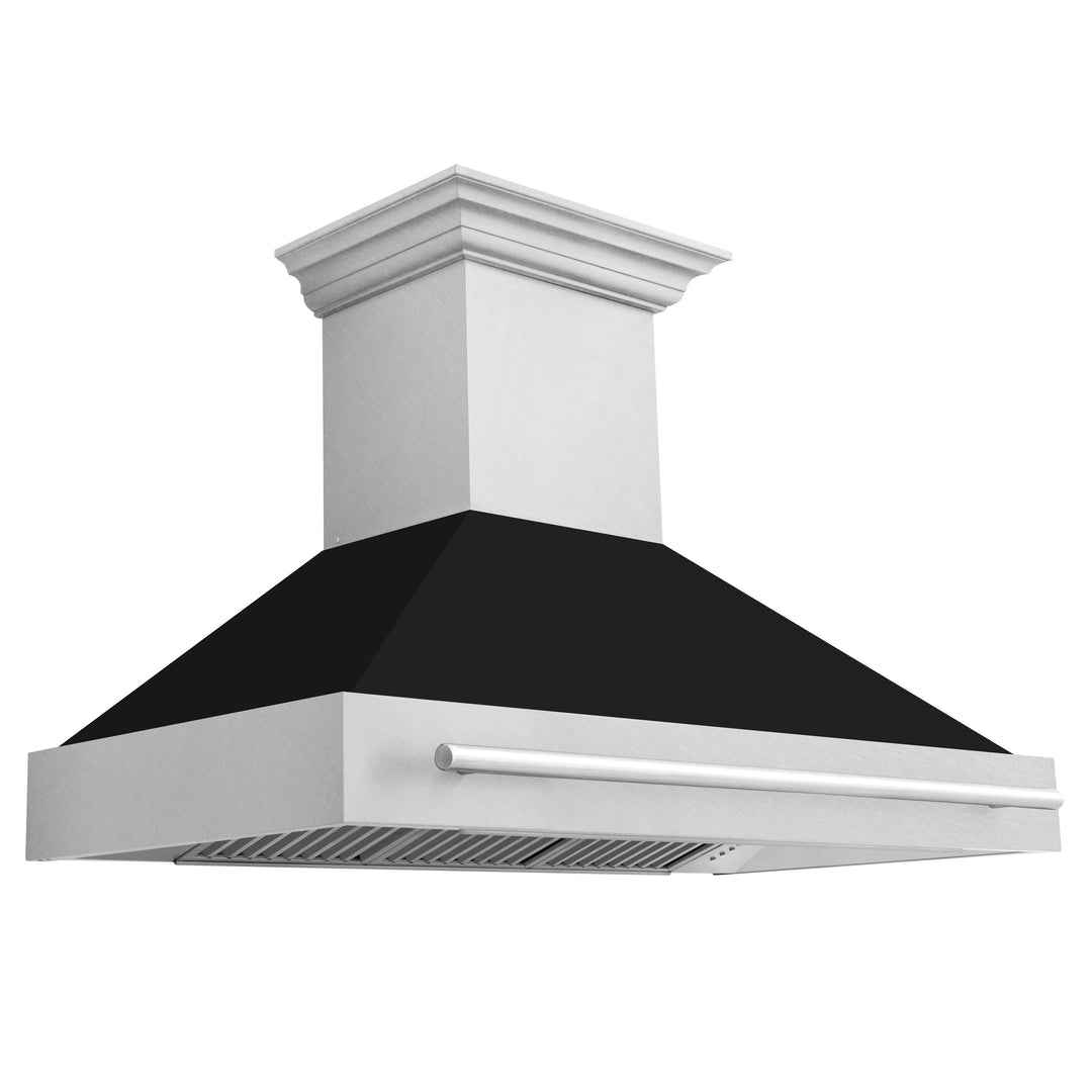 ZLINE 48 In. DuraSnow® Stainless Steel Range Hood with Black Matte Shell, 8654SNX-BLM48