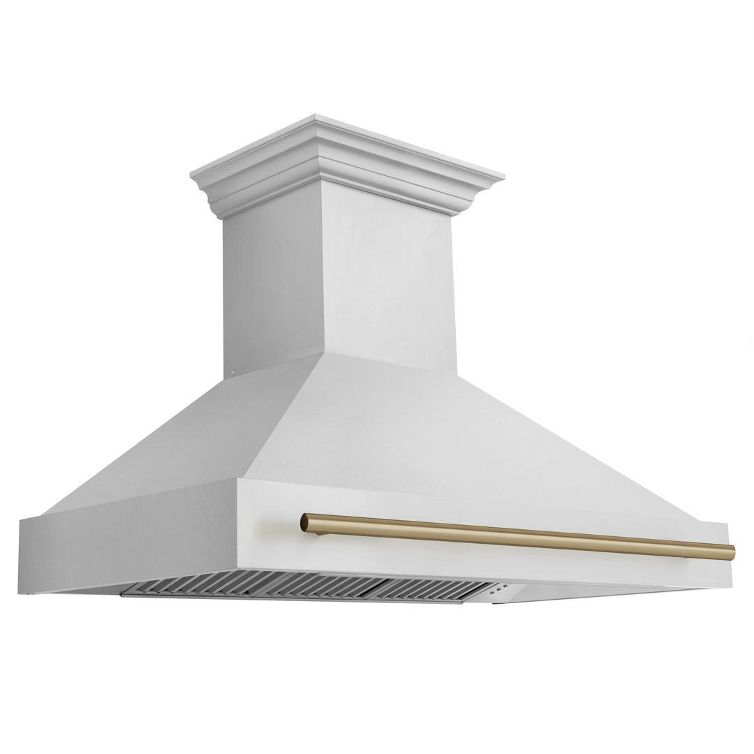 ZLINE Autograph Package - 48" Gas Range, Range Hood, Dishwasher, Refrigerator with Bronze Accents