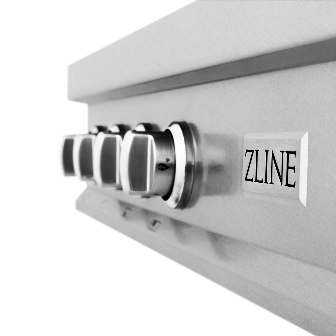 ZLINE 48 in. Rangetop in DuraSnow® Stainless Steel with 7 Gas Brass Burners, RTS-BR-48