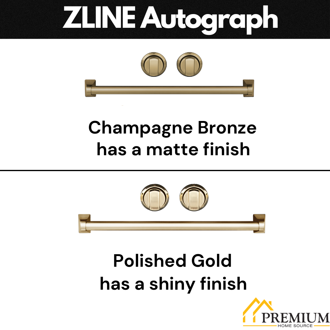 ZLINE 24" Autograph 154 Can Beverage Fridge in Stainless Steel with Gold Accents - Monument Series, RBVZ-US-24-G