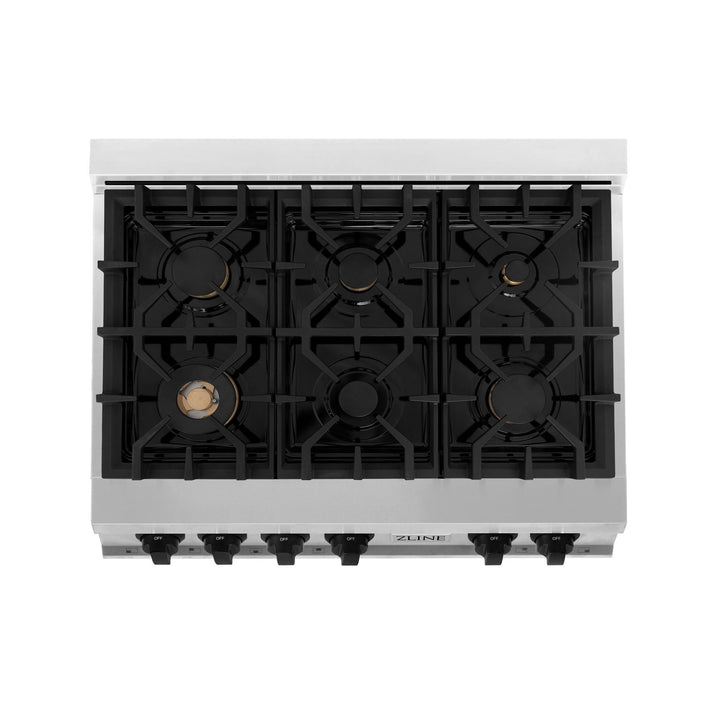 ZLINE Autograph Matte Black Package - 36" Rangetop, 36" Range Hood, Dishwasher, Refrigerator, Microwave Oven, Wall Oven