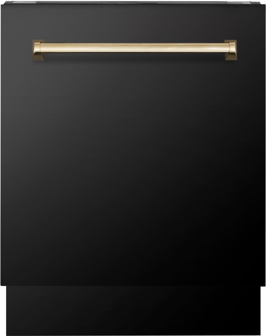 ZLINE Autograph Package - 48 In. Dual Fuel Range, Range Hood, Dishwasher in Black Stainless Steel with Champagne Bronze Accent, 3AKP-RABRHDWV48-CB