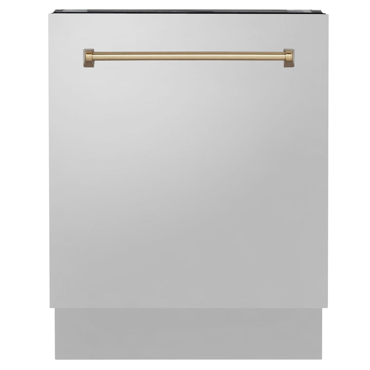 ZLINE Autograph Bronze Package - 48" Rangetop, 48" Range Hood, Dishwasher, Refrigerator, Microwave, Wall Oven